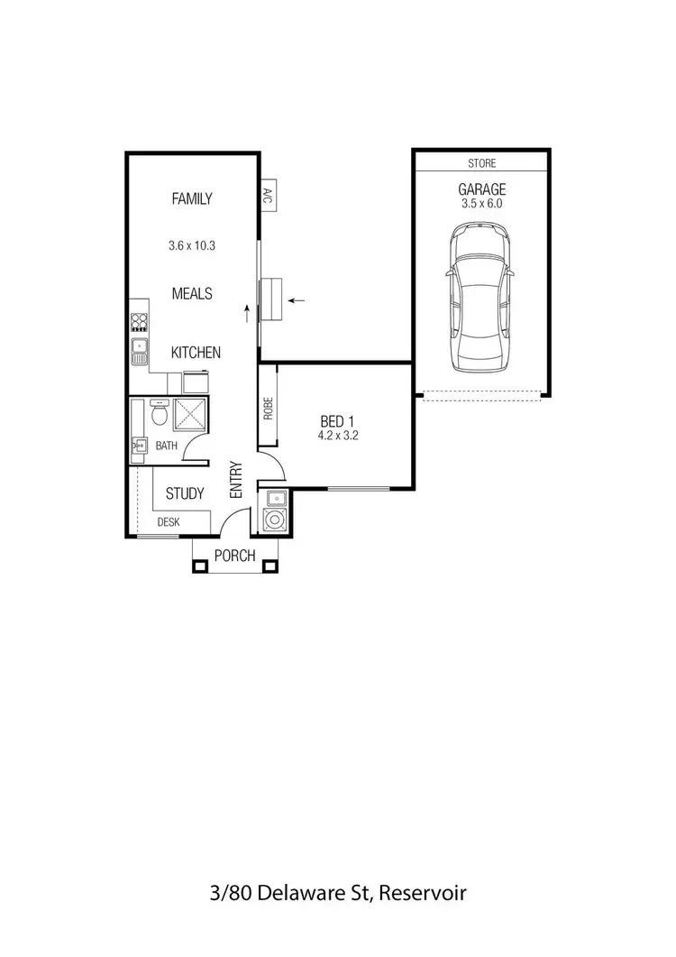 Floorplan of Homely unit listing, 3/80 Delaware Street, Reservoir VIC 3073