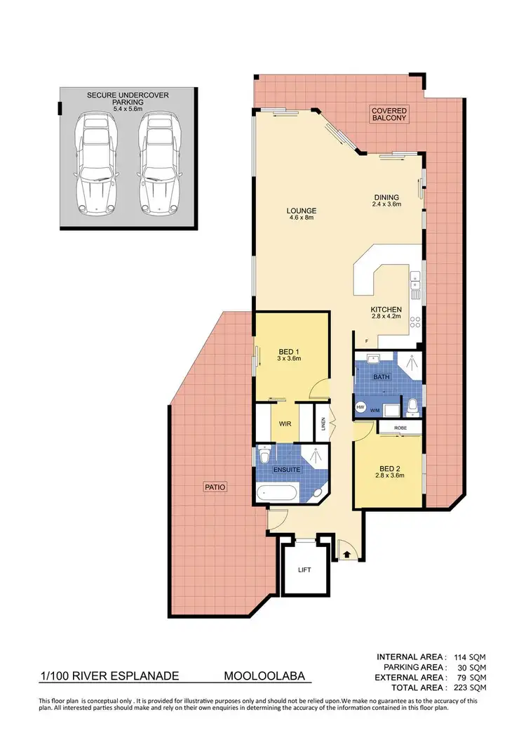Floorplan of Homely unit listing, 1/100 River Esplanade, Mooloolaba QLD 4557