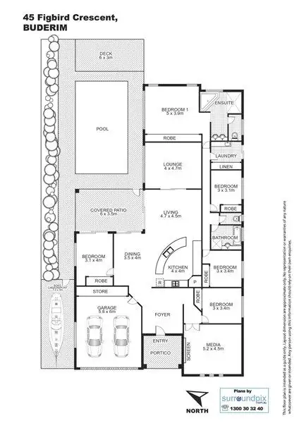 Floorplan of Homely house listing, 45 Figbird Crescent, Buderim QLD 4556