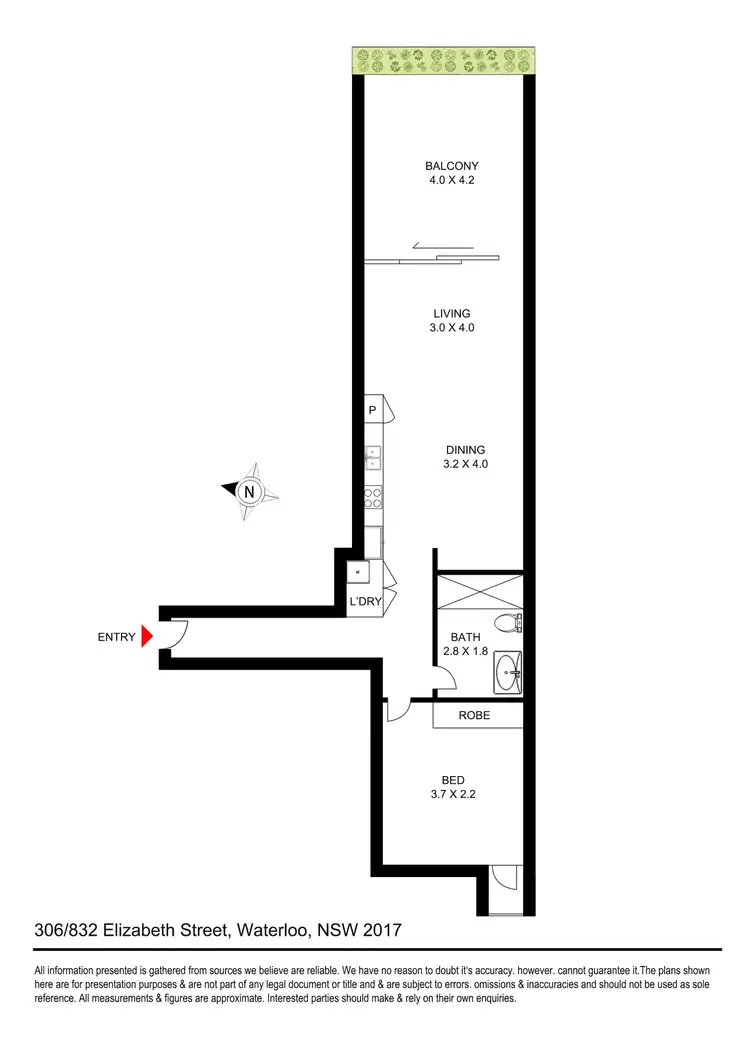 Floorplan of Homely apartment listing, 306/830 Elizabeth Street, Waterloo NSW 2017