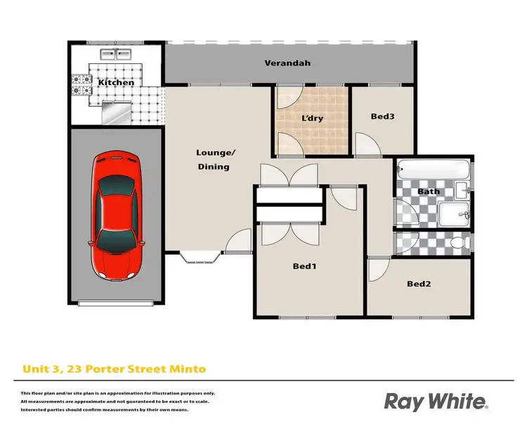 Floorplan of Homely villa listing, 3/23 Porter Street, Minto NSW 2566