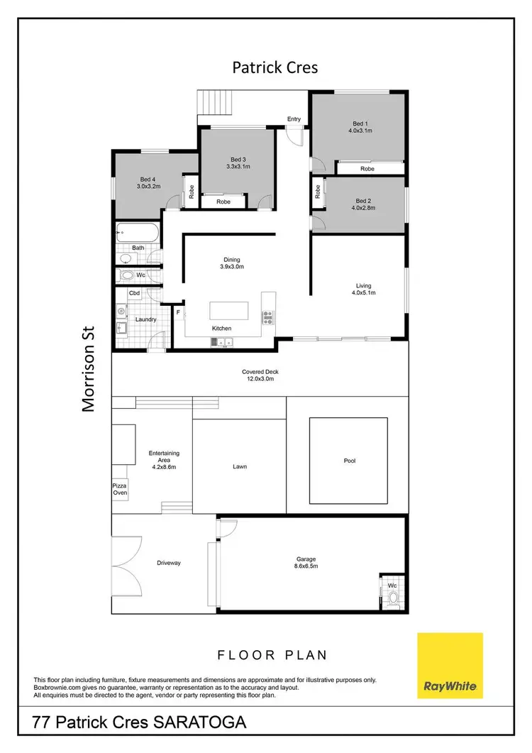 Floorplan of Homely house listing, 77 Patrick Crescent, Saratoga NSW 2251
