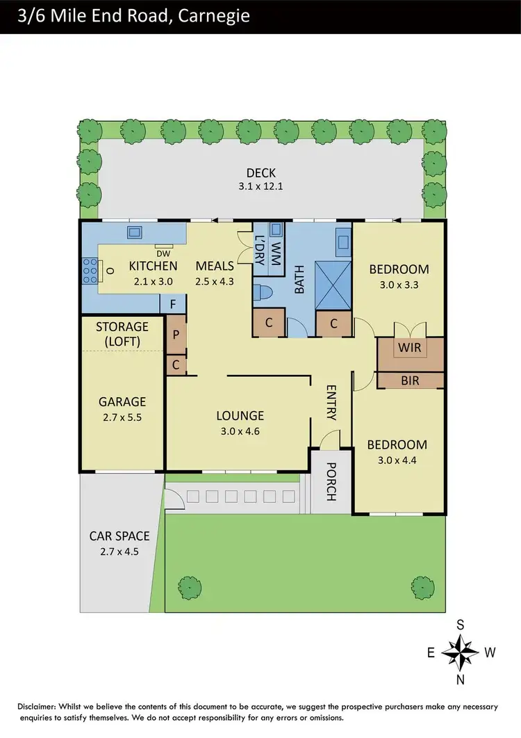 Floorplan of Homely unit listing, 3/6 Mile End Road, Carnegie VIC 3163