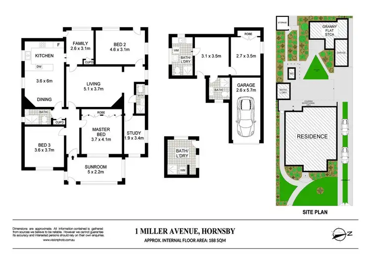 Floorplan of Homely house listing, 1 Miller Avenue, Hornsby NSW 2077