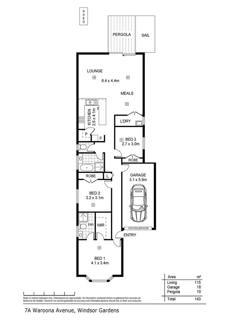 Floorplan of Homely house listing, 7A Waroona Avenue, Windsor Gardens SA 5087