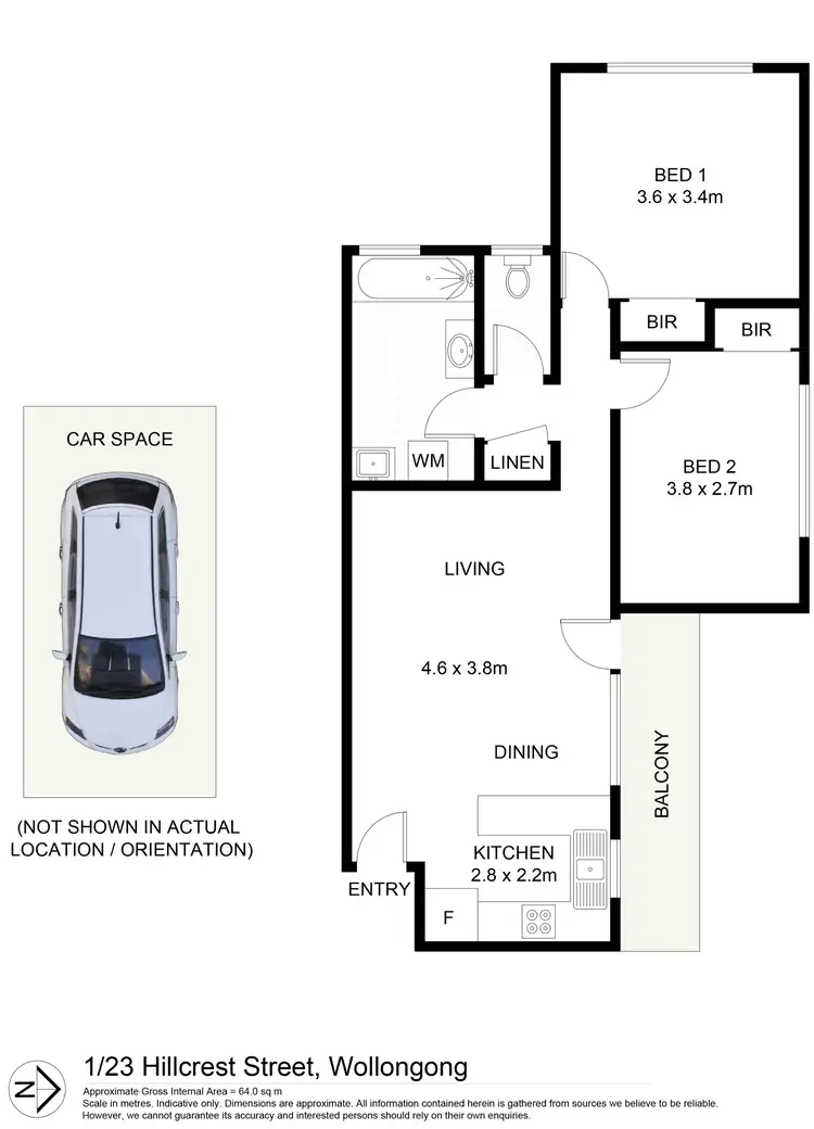 Floorplan of Homely unit listing, 1/23 Hillcrest Street, Wollongong NSW 2500