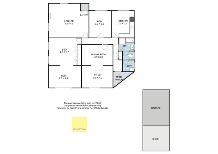 Floorplan of Homely house listing, 20 Meadows Avenue, Benalla VIC 3672