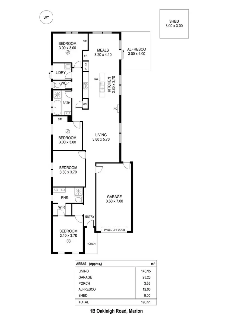 Floorplan of Homely house listing, 1B Oakleigh Road, Marion SA 5043