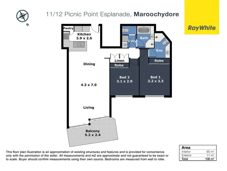 Floorplan of Homely unit listing, 11/12 Picnic Point Esplanade, Maroochydore QLD 4558