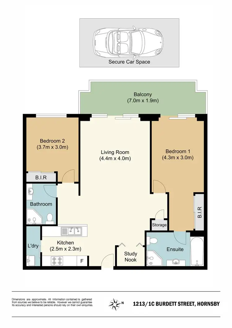 Floorplan of Homely apartment listing, 1213/1C Burdett Street, Hornsby NSW 2077