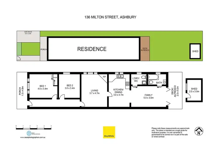 Floorplan of Homely semi-detached listing, 136 Milton Street, Ashbury NSW 2193