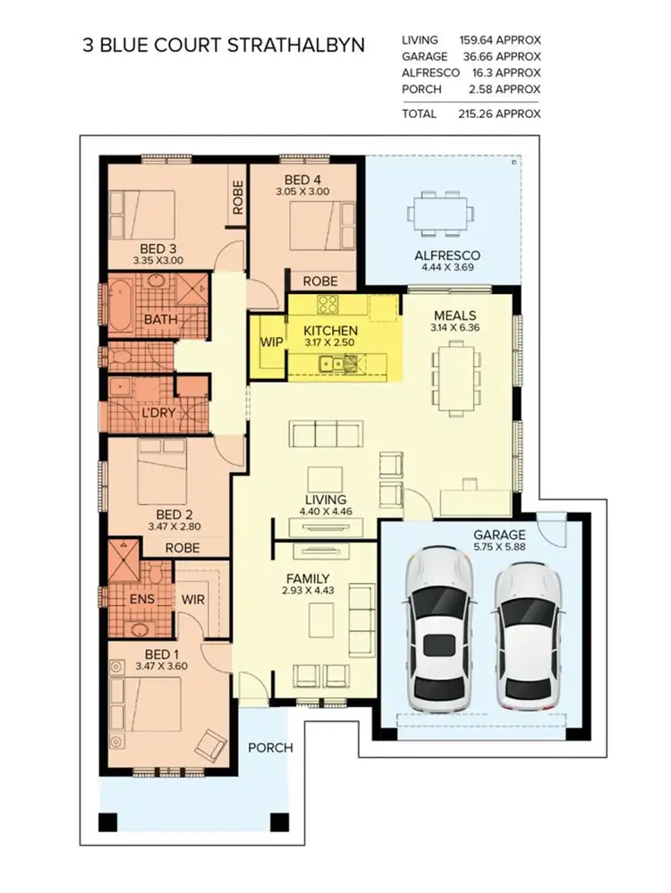 Floorplan of Homely house listing, 3 Blue Court, Strathalbyn SA 5255