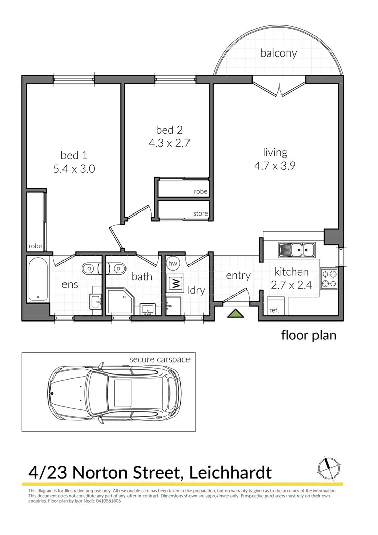 Floorplan of Homely apartment listing, 4/23 Norton Street, Leichhardt NSW 2040