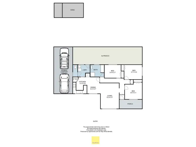 Floorplan of Homely house listing, 11 Ride Avenue, Benalla VIC 3672