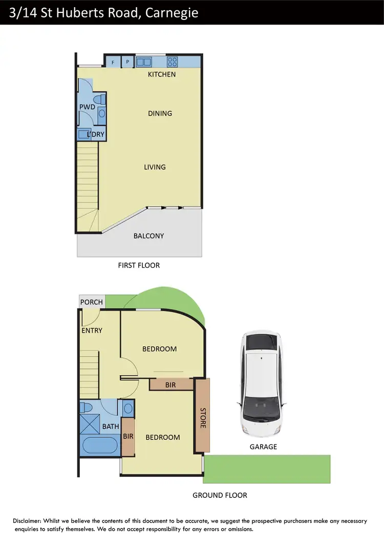 Floorplan of Homely townhouse listing, 3/14 St Huberts Road, Carnegie VIC 3163