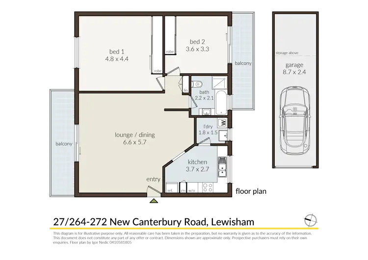 Floorplan of Homely apartment listing, 27/264-272 New Canterbury Road, Lewisham NSW 2049