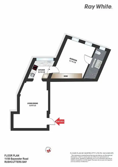 Floorplan of Homely apartment listing, 11/50 Bayswater Road, Rushcutters Bay NSW 2011