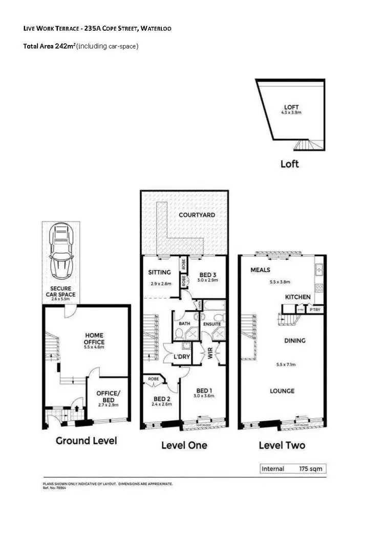 Floorplan of Homely townhouse listing, 235A Cope Street, Waterloo NSW 2017