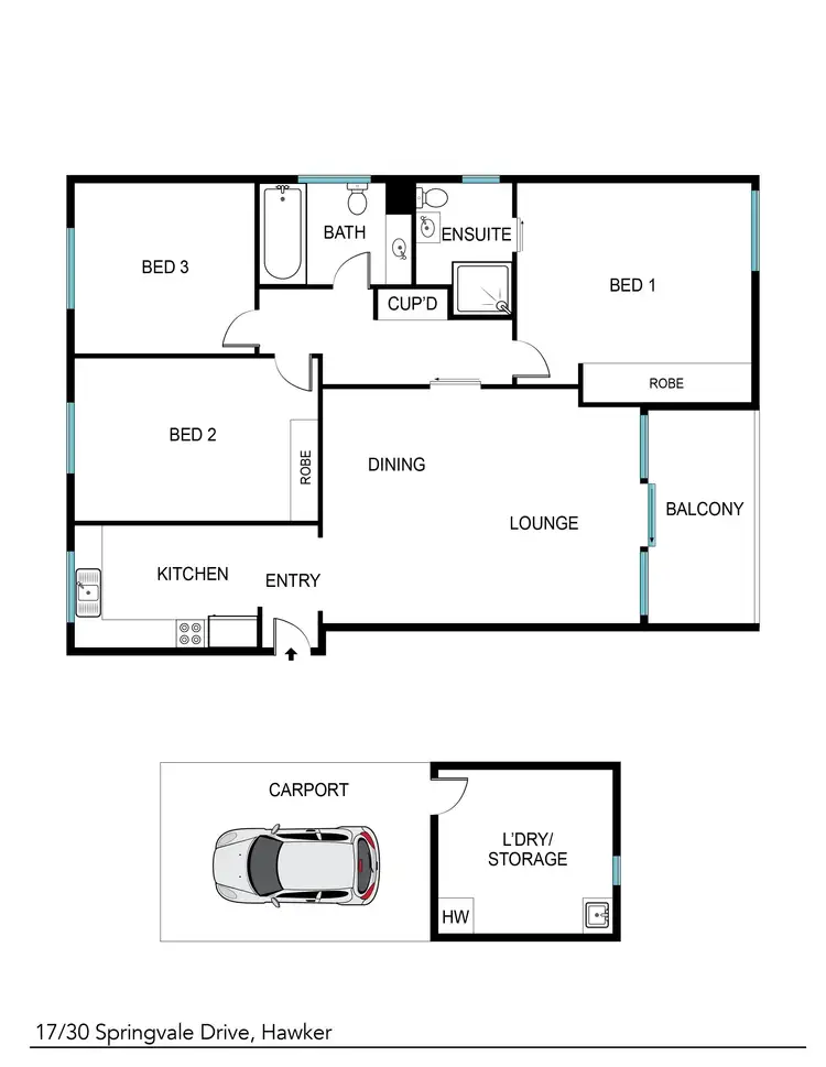 Floorplan of Homely apartment listing, 17/30 Springvale Drive, Hawker ACT 2614