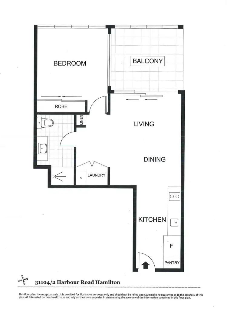 Floorplan of Homely unit listing, 31104/2 Harbour Road, Hamilton QLD 4007