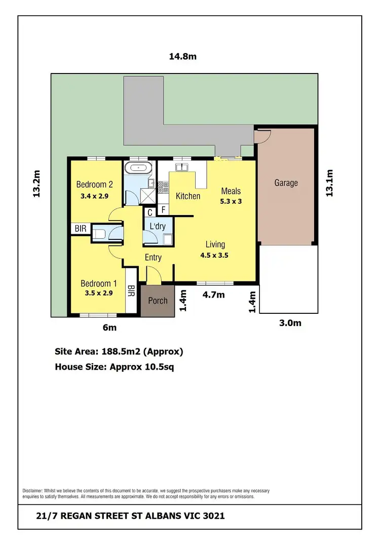 Floorplan of Homely unit listing, 21/7 Regan Street, St Albans VIC 3021