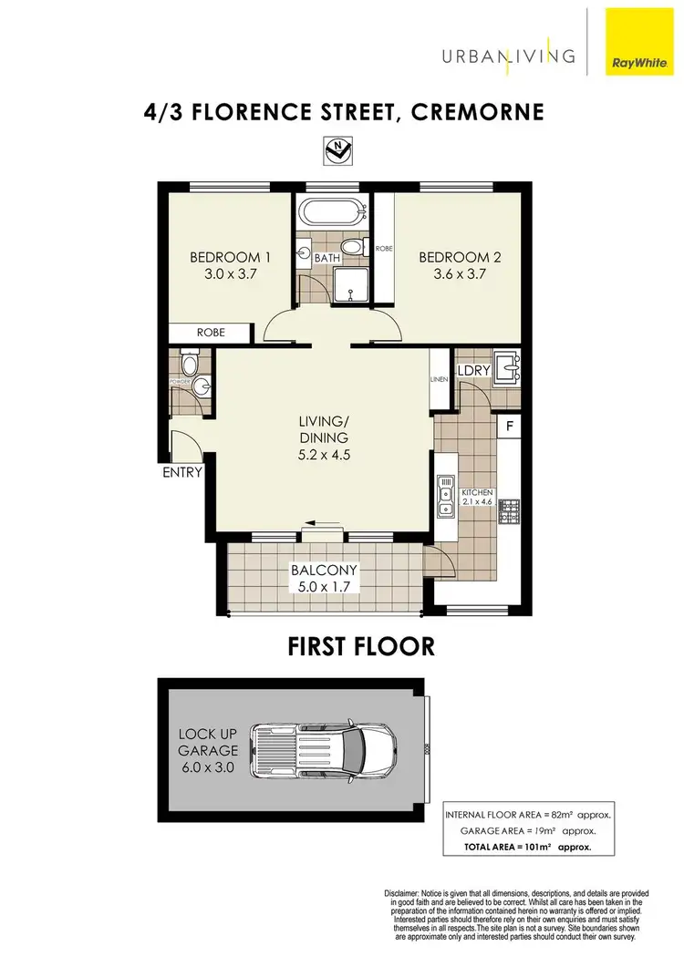 Floorplan of Homely apartment listing, 4/3 Florence Street, Cremorne NSW 2090