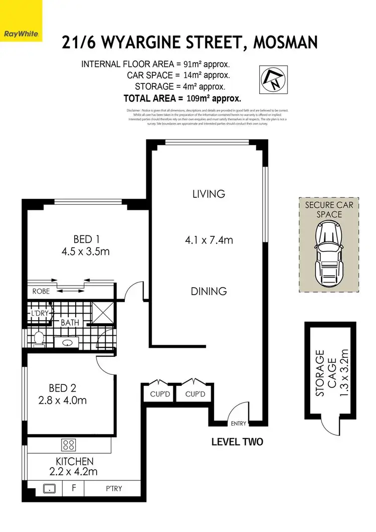 Floorplan of Homely apartment listing, 21/6 Wyargine Street, Mosman NSW 2088