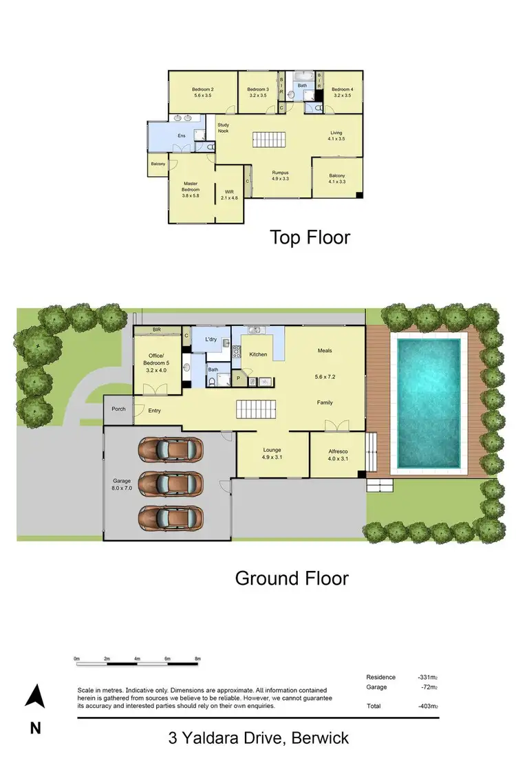Floorplan of Homely house listing, 3 Yaldara Drive, Berwick VIC 3806