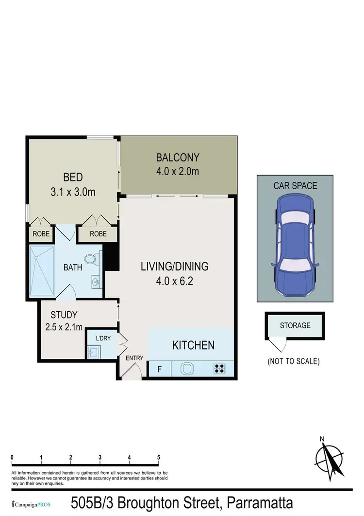Floorplan of Homely apartment listing, 505B/3 Broughton Street, Parramatta NSW 2150