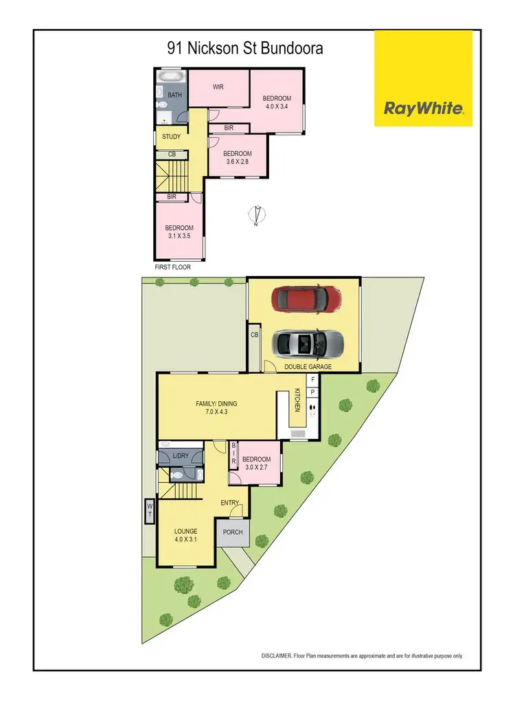 Floorplan of Homely townhouse listing, 91 Nickson Street, Bundoora VIC 3083