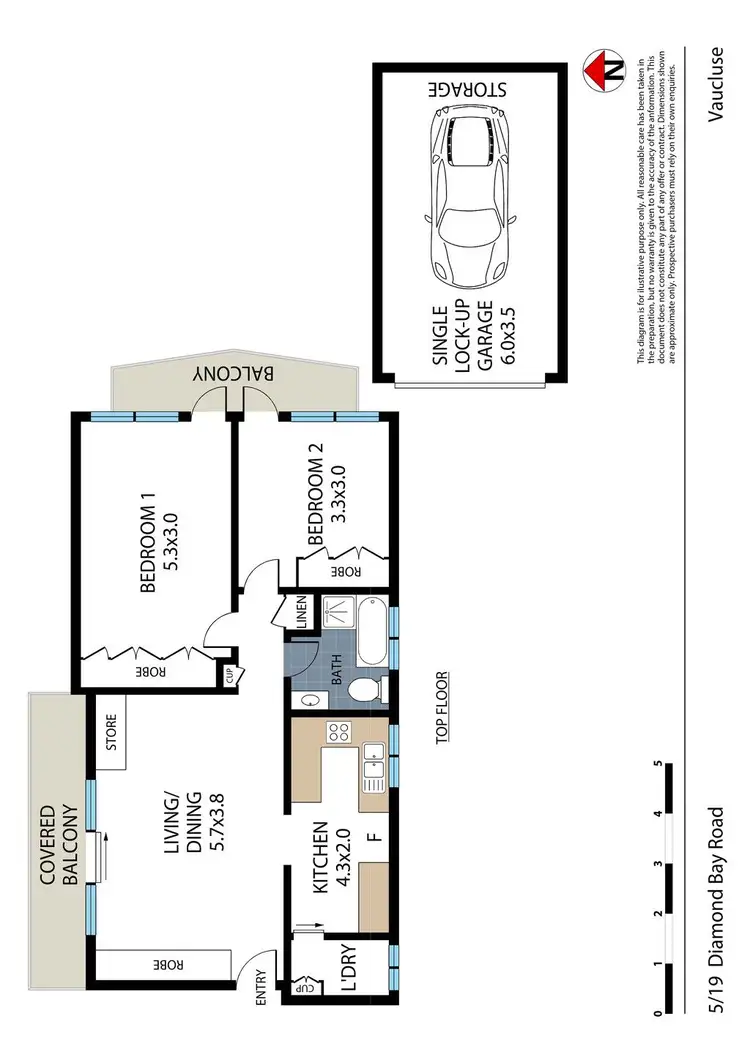 Floorplan of Homely apartment listing, 5/19 Diamond Bay Road, Vaucluse NSW 2030