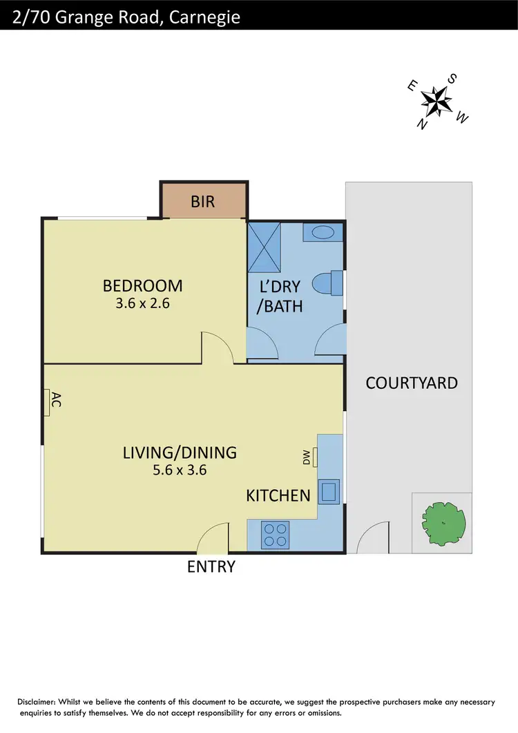 Floorplan of Homely unit listing, 2/70 Grange Road, Carnegie VIC 3163