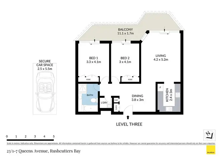 Floorplan of Homely apartment listing, 23/1-7 Queens Avenue, Rushcutters Bay NSW 2011