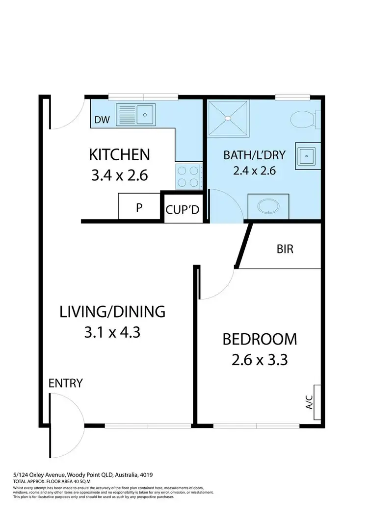 Floorplan of Homely unit listing, 5/124 Oxley Avenue, Woody Point QLD 4019