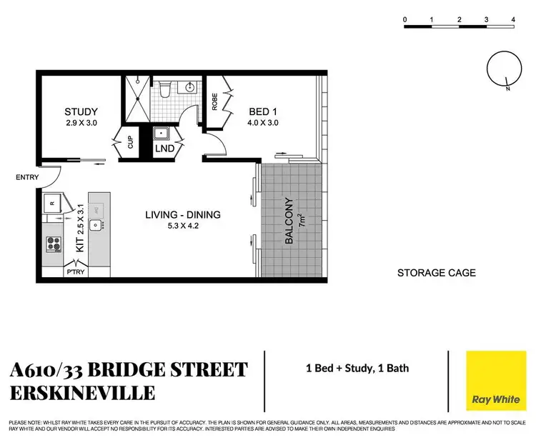 Floorplan of Homely apartment listing, A610/33 Bridge Street, Erskineville NSW 2043