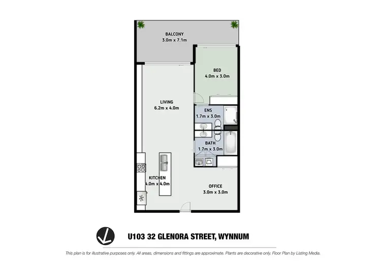Floorplan of Homely apartment listing, 103/32 Glenora Street, Wynnum QLD 4178