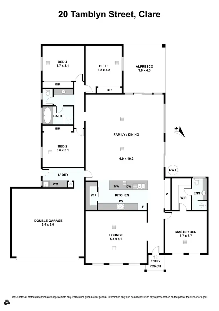 Floorplan of Homely house listing, 20 Tamblyn Street, Clare SA 5453
