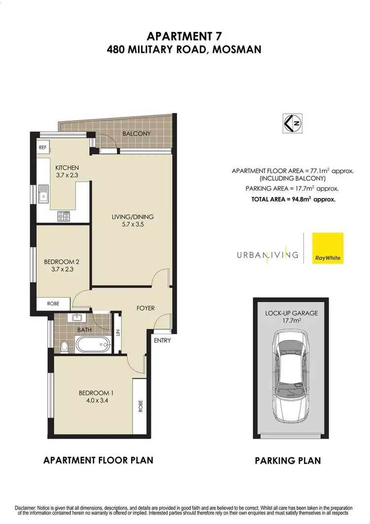 Floorplan of Homely apartment listing, 7/480 MILITARY Road, Mosman NSW 2088
