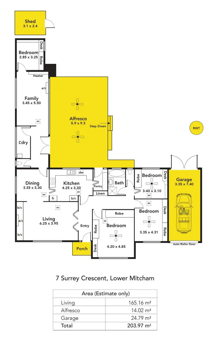 Floorplan of Homely house listing, 7 Surrey Crescent, Lower Mitcham SA 5062