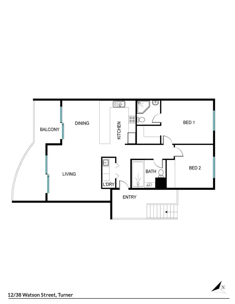 Floorplan of Homely unit listing, 12/38 Watson Street, Turner ACT 2612