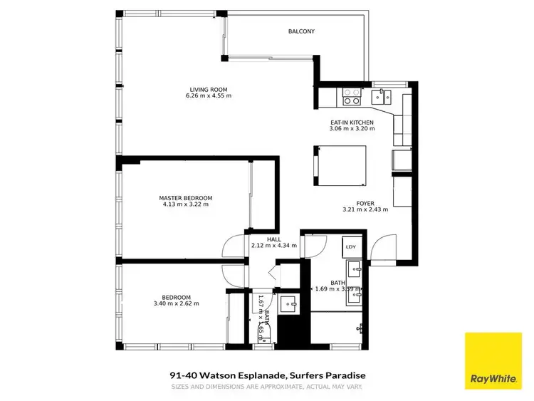 Floorplan of Homely apartment listing, 91/40 Watson Esplanade, Surfers Paradise QLD 4217