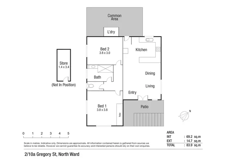Floorplan of Homely unit listing, 2/10A Gregory Street, North Ward QLD 4810