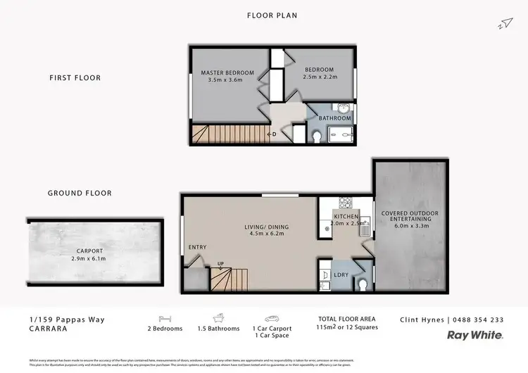 Floorplan of Homely townhouse listing, 1/159 Pappas Way, Carrara QLD 4211