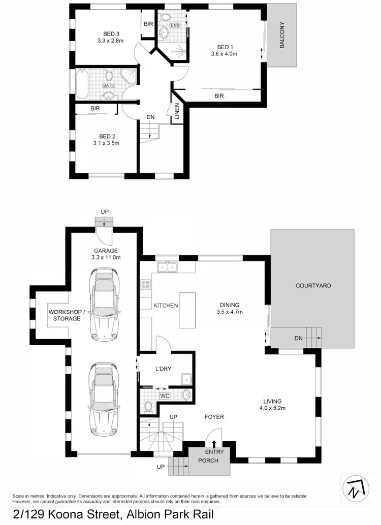 Floorplan of Homely townhouse listing, 2/129 Koona Street, Albion Park Rail NSW 2527