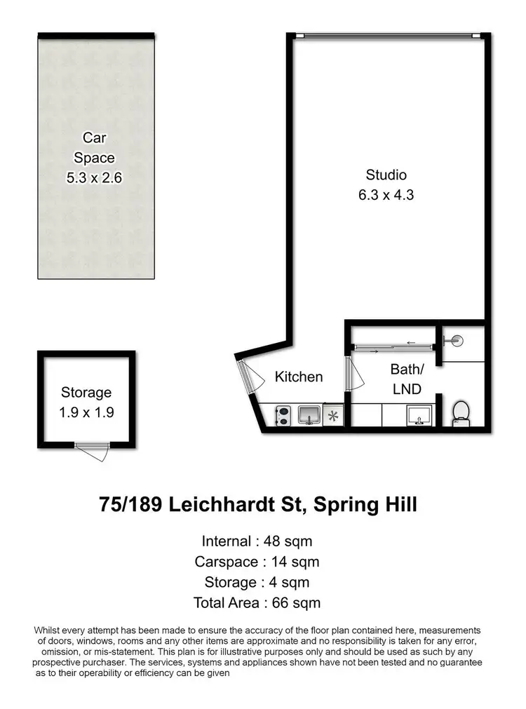Floorplan of Homely apartment listing, 75/189 Leichhardt Street, Spring Hill QLD 4000