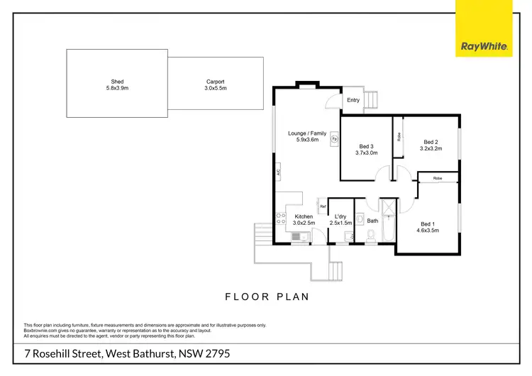 Floorplan of Homely house listing, 7 Rosehill Street, West Bathurst NSW 2795