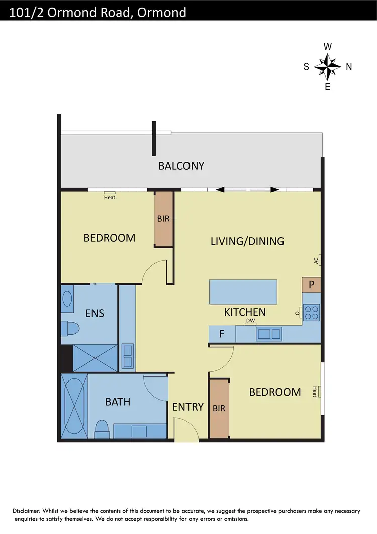 Floorplan of Homely apartment listing, 101/2 Ormond Road, Ormond VIC 3204