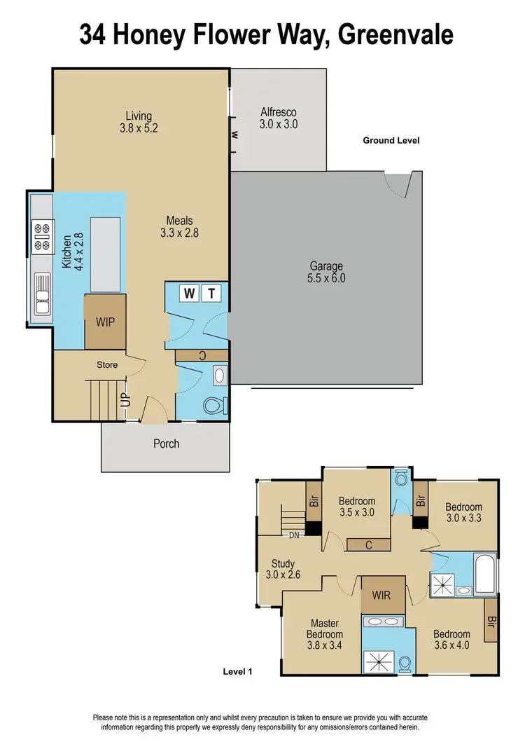 Floorplan of Homely house listing, 34 Honey Flower Way, Greenvale VIC 3059