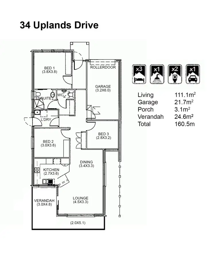 Floorplan of Homely house listing, 34 Uplands Drive, Murray Bridge SA 5253