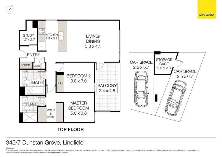 Floorplan of Homely unit listing, 345/7 Dunstan Grove, Lindfield NSW 2070
